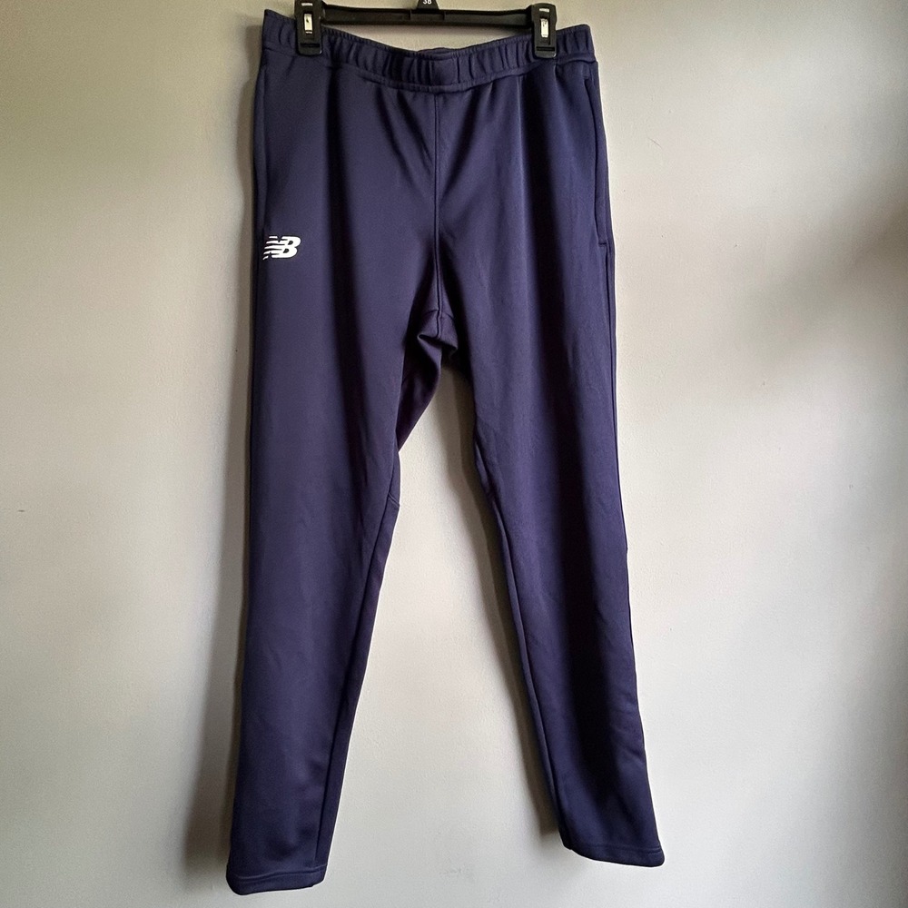 New Balance Mens NB Dry Athletic Training Pants Navy Blue Large Joggers